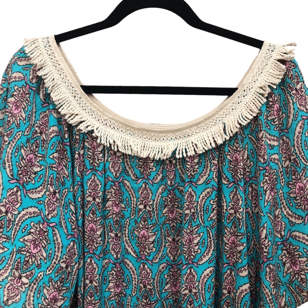 Hayden Los Angeles Fringe Neckline Blouse size Large - Picture 5 of 7
